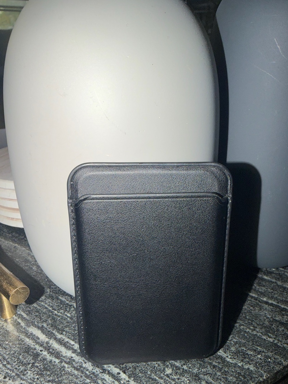 Black Magnetic Leather Wallet Case